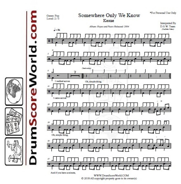 Keane - Somewhere Only We Know & Play-Along Track